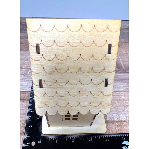 Laser-Cut Wooden LED Christmas House Can Be Painted Or Natural - Picture 7 of 7